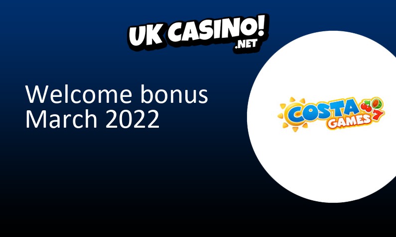 Latest Costa Games bonus for UK players, 100 bonus spins